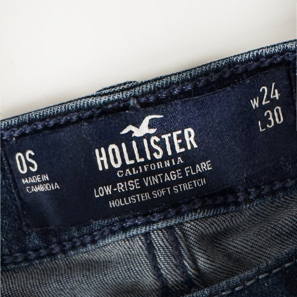 HOLLISTER LOW-RISE VINTAGE LACE UP FLARE SOFT STRETCH GRANOLA BOHO HIPPIE W24x30 - Picture 7 of 9